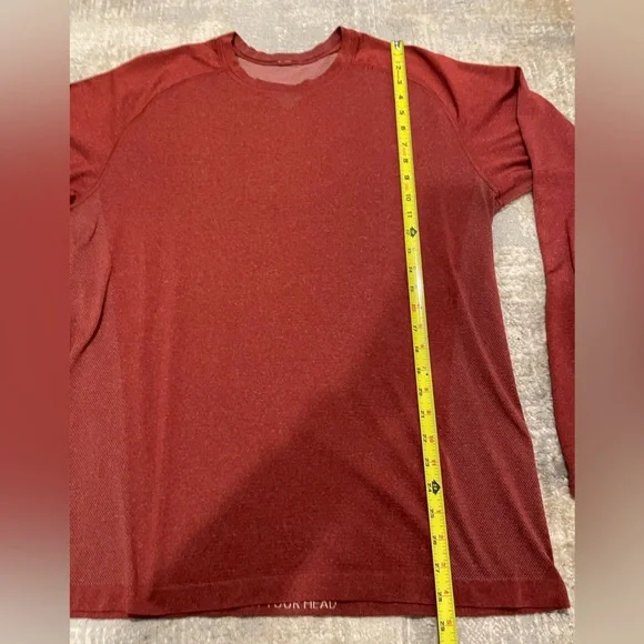 Lululemon Metal Vent Tech Long Sleeve Shirt Performance Active Burgundy Size XL - Picture 8 of 9
